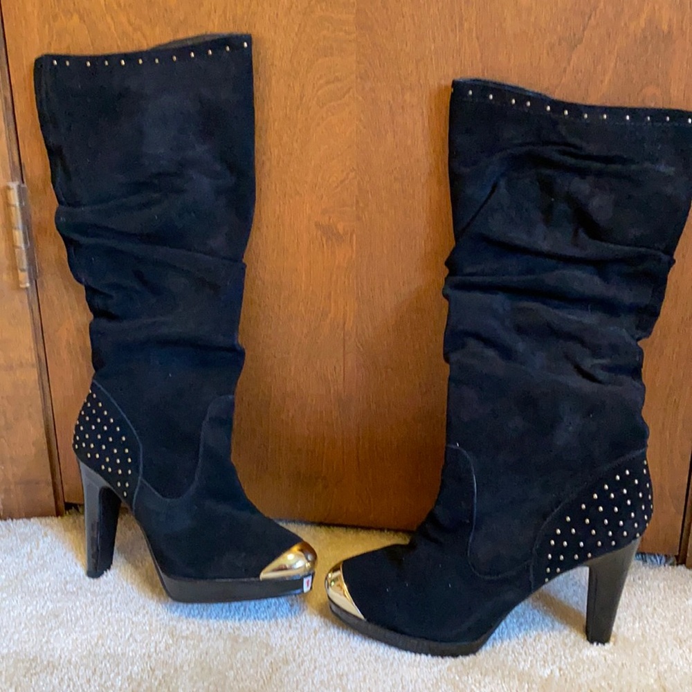 MARK by AVON Black Suede HIGH PERFORMER BOOTS 10